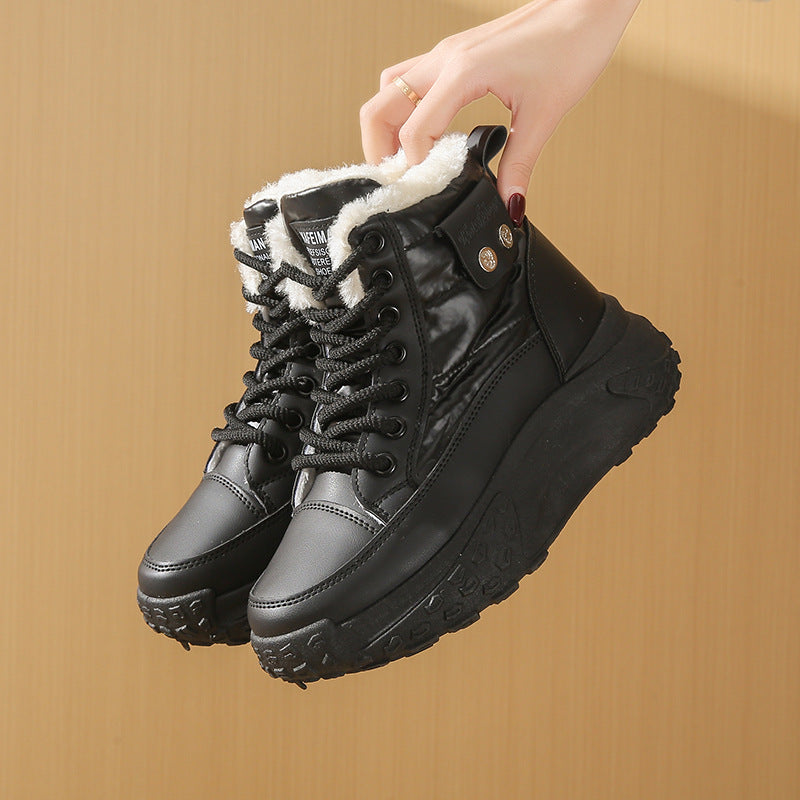 Fleece-lined High-top Windproof Boots Students