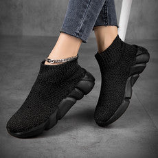 Cold-bonded Plus-size Sock Shoes Women's Thick-soled Casual Shoes