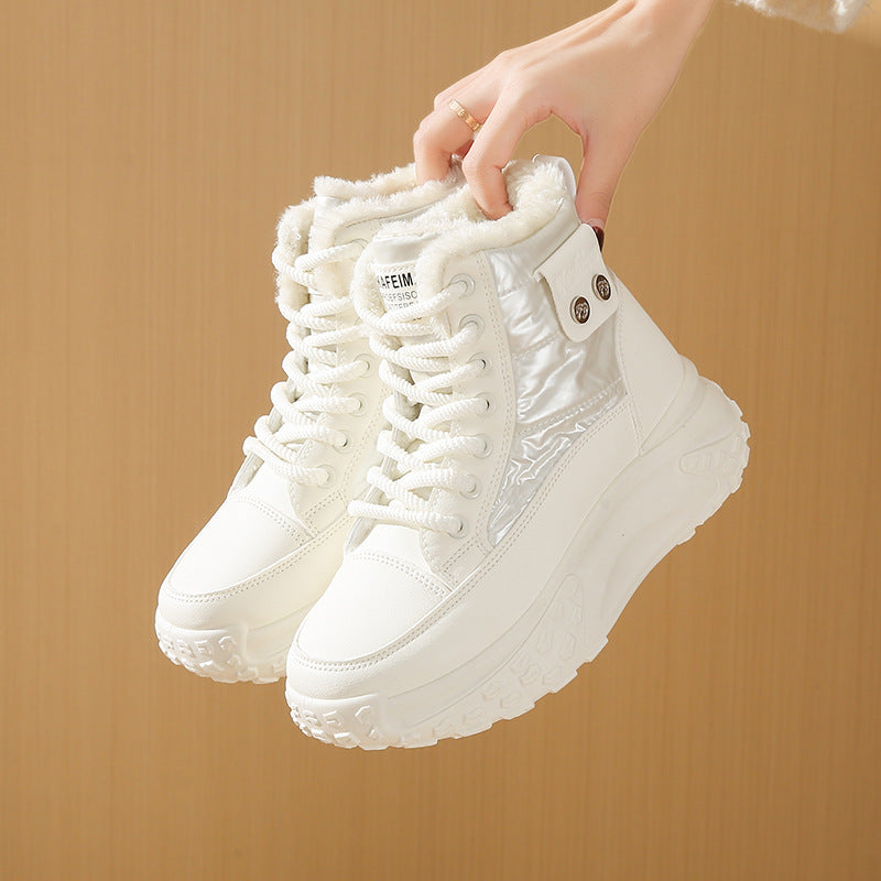 Fleece-lined High-top Windproof Boots Students