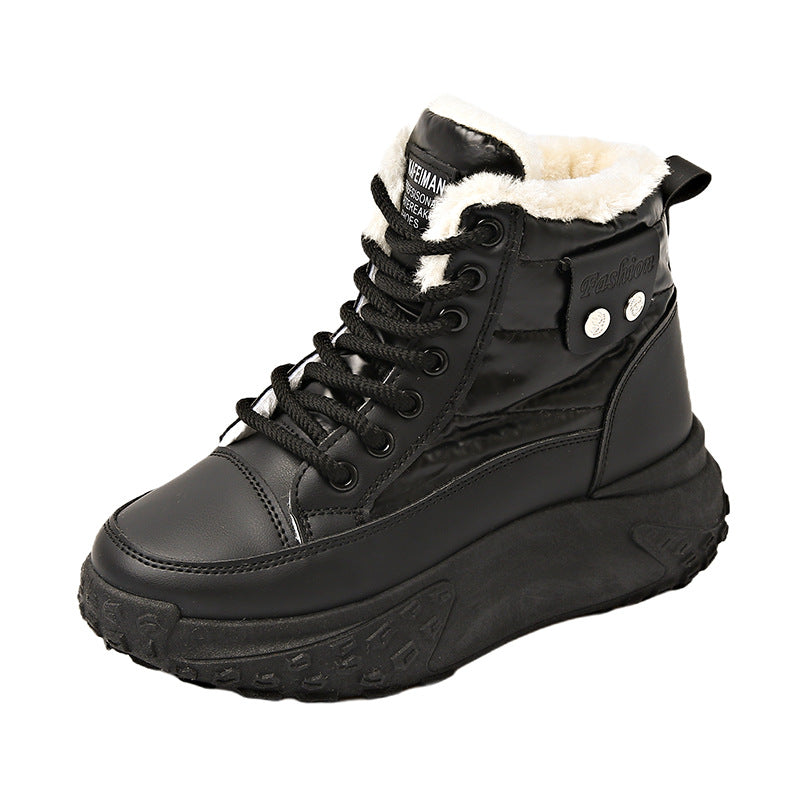 Fleece-lined High-top Windproof Boots Students