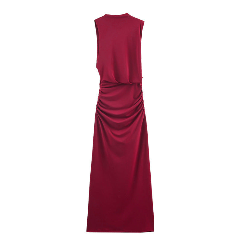 Women's Fashionable Simple Pleated Long Dress