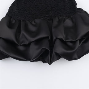 Women's Simple Stitching Lace Short Dress