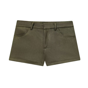 Women's Solid Color Suede Effect Suit Jacket Shorts