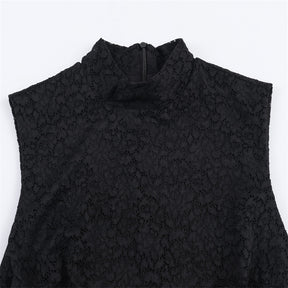 Women's Simple Stitching Lace Short Dress