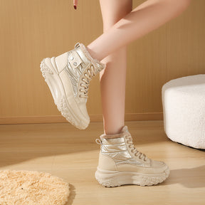 Fleece-lined High-top Windproof Boots Students