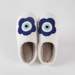 Cozy Home Flower-Eye Warm Winter Cotton Slippers