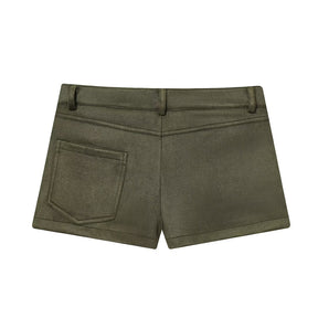 Women's Solid Color Suede Effect Suit Jacket Shorts