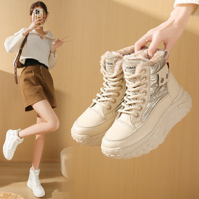 Fleece-lined High-top Windproof Boots Students