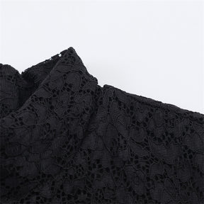 Women's Simple Stitching Lace Short Dress